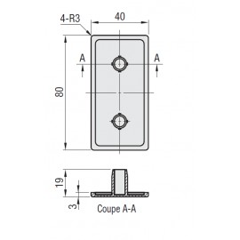 Embout de protection Noir pour profilé 40x40